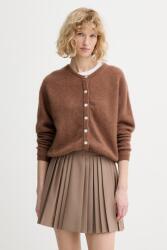 American Vintage kardigán gyapjú keverékből GILET ML COL ROND - barna S