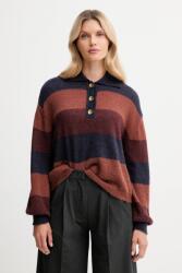 Sessun pulóver gyapjúkeverékből - sötétkék M