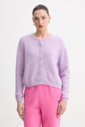 American Vintage kardigán gyapjú keverékből GILET ML COL ROND - lila M