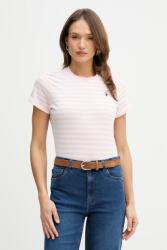 U. S. Polo Assn U. S. Polo Assn. pamut póló STRIPE CREW NECK - rózsaszín L