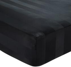 Catherine Lansfield Черен еластичен сатенен чаршаф 150x200 cm So Soft Satin Stripe - Catherine Lansfield (BD/61208/W/KFD/BK)