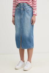 Pepe Jeans farmer szoknya MIDI SKIRT HW DOUBLE - kék XS