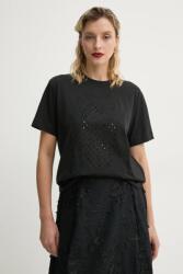 MUNTHE pamut póló FENELLA - fekete 40