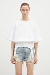 Fiorucci pamut póló Suspender Belt - fehér M