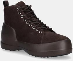 Moon Boot velúr hócipő MB MEZZALUNA LACE UP MID SUEDE - barna Férfi 46
