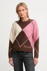 Pepe Jeans gyapjúkeverék pulóver - barna S