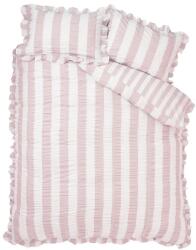 Catherine Lansfield Розово единично спално бельо 135x200 cm Seersucker Frill Stripe - Catherine Lansfield (BD/61202/W/SQS/PK)