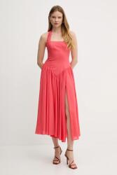 Bardot ruha vászonkeverékből - rózsaszín M
