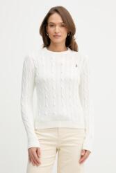 U. S. Polo Assn U. S. Polo Assn. pulóver női pamut CREW NECK CABLE - bézs XS