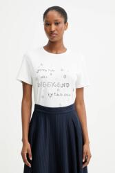 Weekend Max Mara pamut póló ARA - fehér XS - answear - 27 190 Ft