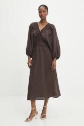 ANSWEAR vászon ruha - barna XL - answear - 37 690 Ft