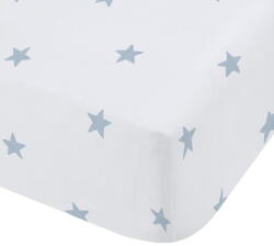 Bianca Бял-син еластичен единичен памучен детски чаршаф 90x190 cm Mini Star & Stripes - Bianca (BD/60571/R/SFD/BL)