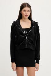 Juicy Couture velúr pulóver BRENDAL CROP OVERSIZED HOODIE - fekete S