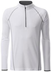 Daiber Tricou funcțional pentru bărbați cu mânecă lungă JN498 - Albă / argintiu | 2XL (JN498-1752374)