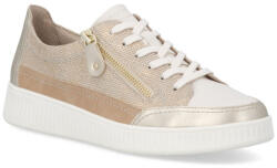 RIEKER Remonte női bézs metál kombi fűzős cipzáras sneaker félcipő D2E06-60
