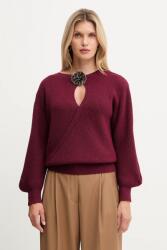 Simona Corsellini pulóver gyapjúkeverékből - burgundia M