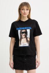 Patrizia Pepe pamut póló - fekete 40 - answear - 50 990 Ft