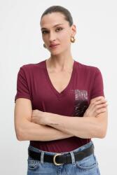 Giorgio Armani pamut póló - burgundia M - answear - 16 590 Ft