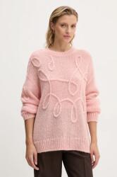MUNTHE gyapjú pulóver TAHLIS - rózsaszín 38