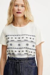 Weekend Max Mara póló vászonkeverékből - bézs XS