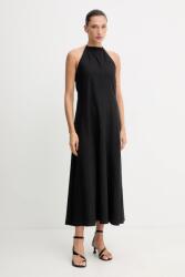 Gestuz ruha vászonkeverékből - fekete 38