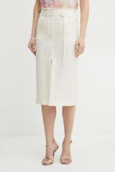 Patrizia Pepe szoknya vászonkeverékből - bézs 38
