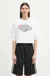 Fiorucci pamut póló Curly Lollipop Logo Cropped Padded - fehér S
