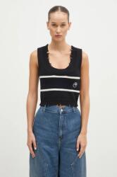 AMBUSH pamut mellény Destroyed Rib Round Neck - fekete XS
