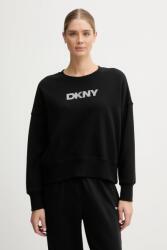 DKNY pamut melegítőfelső LOGO TERRY - fekete L
