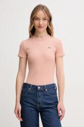Lacoste t-shirt női pamut - narancssárga 40