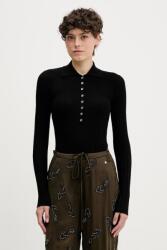 Sisley pulóver gyapjúkeverékből - fekete S - answear - 21 290 Ft