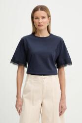 Twinset pamut póló - sötétkék L - answear - 44 990 Ft