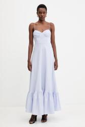 Bardot vászon ruha - kék L