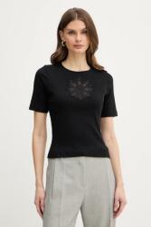 Twinset pamut póló - fekete M - answear - 28 990 Ft