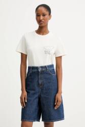 Weekend Max Mara pamut póló GUGLIA - bézs S - answear - 25 390 Ft