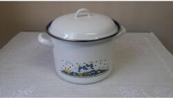 Bara és Bara Zománcozott fazék libás motívmmal 18 x 15 cm, 3, 8 L (BR128)