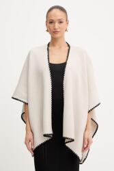 Morgan poncsó gyapjú keverékből - bézs Univerzális méret