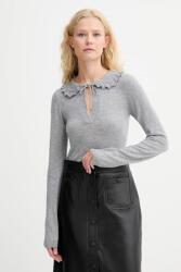 MUNTHE gyapjú pulóver LIVO - szürke 34
