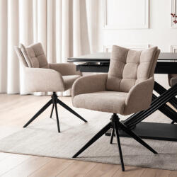  Krzesło Obrotowe do Salonu JULY Beżowe (ME-ME-JULY-BZ-T-K)