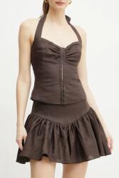 Bardot vászon szoknya AMORETTE - barna L