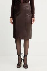 Herve Leger bőr szoknya Estella - barna XS