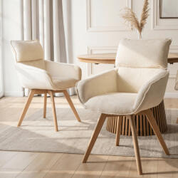  Krzesło Obrotowe DIAS Kremowe Boucle (ME-ME-DIAS-KR-TB-K)