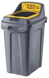 PLANET Szemeteskuka műanyag szelektív 50 literes antracit/sárga UP294-214 (UP294-214) - officefirst
