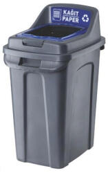 PLANET Szemeteskuka műanyag szelektív 50 literes antracit/kék UP294-215 (UP294-215) - officefirst