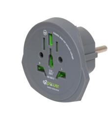  Adaptor calatorii "World to Europe Q2 AUSTRALIA CHINA ITALIA UK CH BRAZIL USA EURO 16A 1.100100-TH (1.100100-TH)