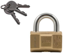  STANLEY S742-045 hengeres tömör sárgaréz lakat, 30 mm, 3 kulcsos