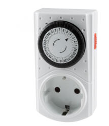 GAO 0760S mechanikus beltéri időzítő óra, manuális bekapcsolási lehetőség, 30 perces intervallumok, naponta ismétlődő kapcsolások, 250 V, 3680 W - digibolt