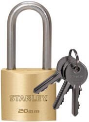  STANLEY S742-040 rézlakat, 20 mm, 3 kulcsos, dupla reteszelésű kengyel