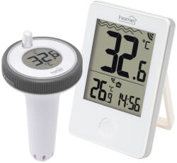 Somogyi Elektronic HCP60 vezeték nélküli úszó medence hőmérő, külső-belső hőmérséklet, min/max hőmérsékletek rögzítése, pontos idő, elemes működtetés - digibolt