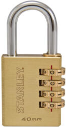  STANLEY S742-053 rézlakat, 40mm, számkombinációs, egyszeres reteszelés